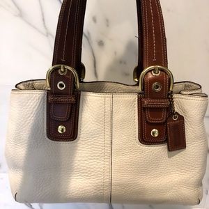 COACH White Leather Satchel Handbag